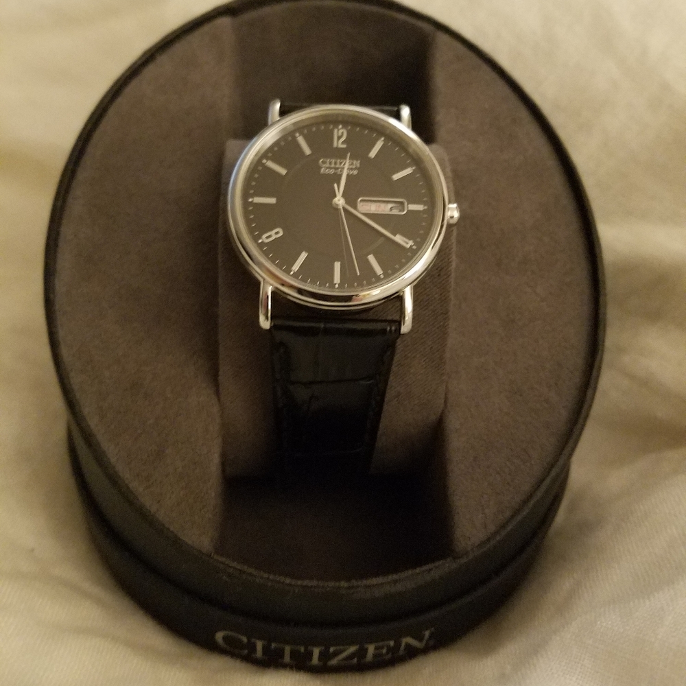 Citizen Mens Eco-Drive Leather Watch 36mm